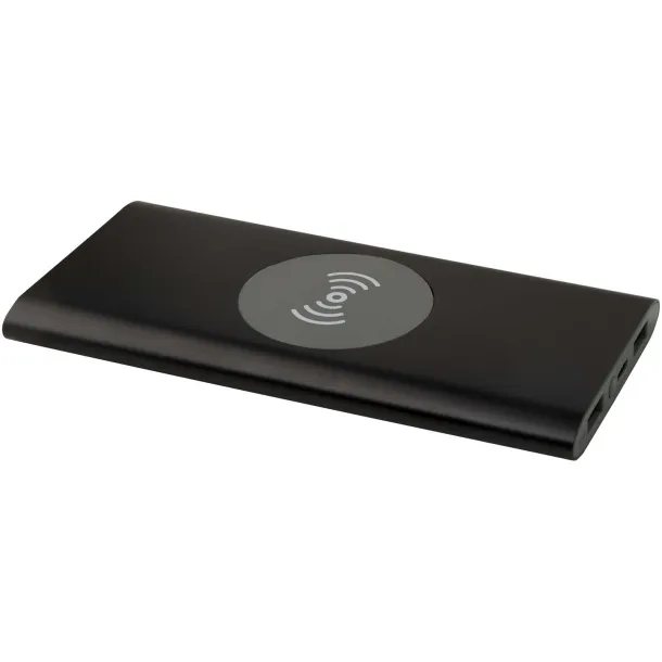 Juice 8000 mAh Type-C recycled aluminium wireless power bank Solid black