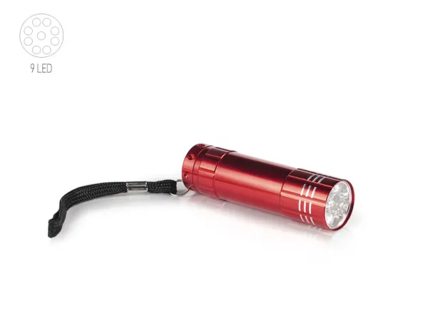 MAJORKA 9 LED torch Red