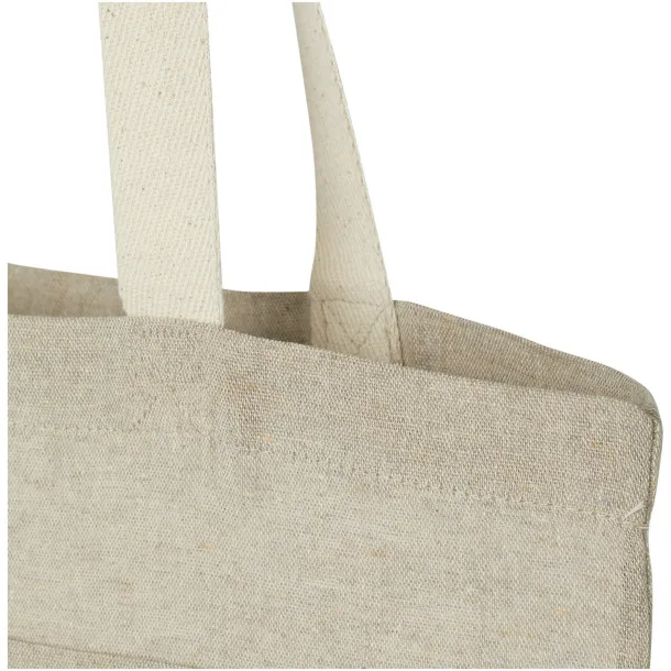 Pheebs 150 g/m² recycled cotton tote bag with front pocket 9L - Unbranded Heather natural