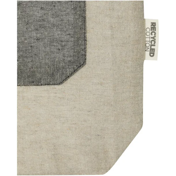 Pheebs 150 g/m² recycled cotton tote bag with front pocket 9L Natural Heather black