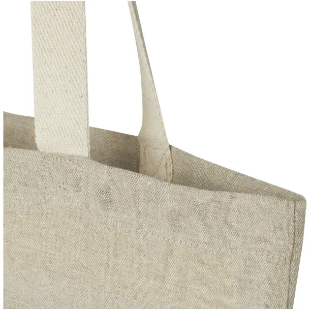 Pheebs 150 g/m² recycled cotton tote bag with front pocket 9L Natural Heather black