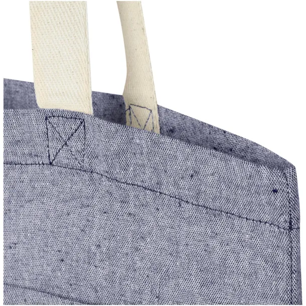 Pheebs 150 g/m² recycled cotton tote bag with front pocket 9L - Unbranded Heather blue