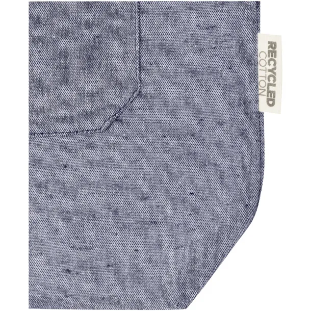 Pheebs 150 g/m² recycled cotton tote bag with front pocket 9L Heather blue