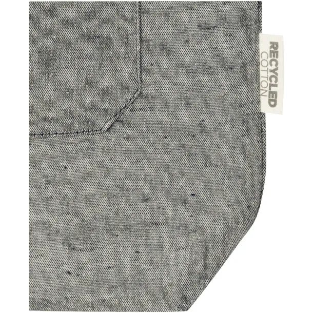 Pheebs 150 g/m² recycled cotton tote bag with front pocket 9L Heather black