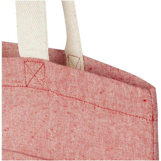 Pheebs 150 g/m² recycled cotton tote bag with front pocket 9L - Unbranded Heather red