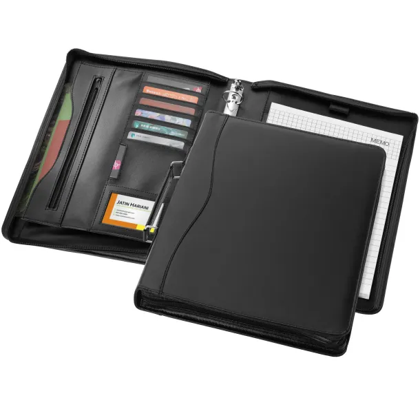 Ebony A4 briefcase portfolio - Bullet Solid black