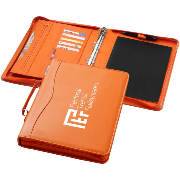 Ebony A4 briefcase portfolio - Bullet Orange