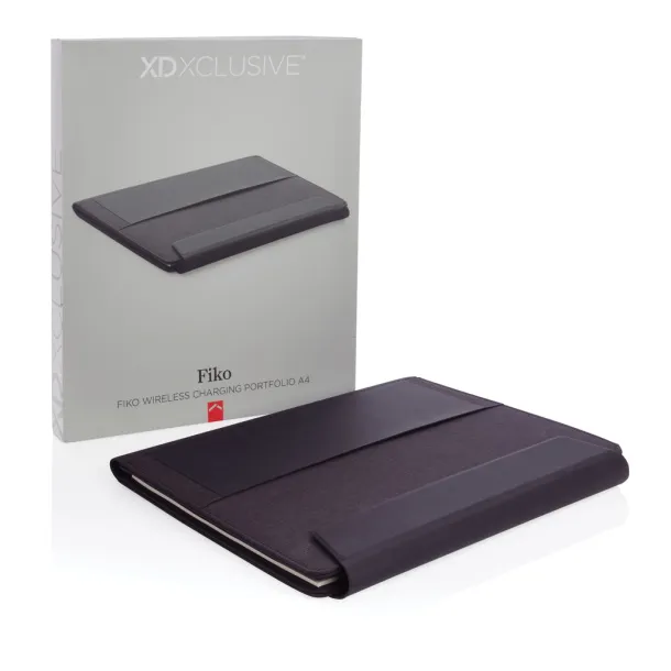  Fiko wireless charging portfolio A4 with powerbank - XD Xclusive Black 