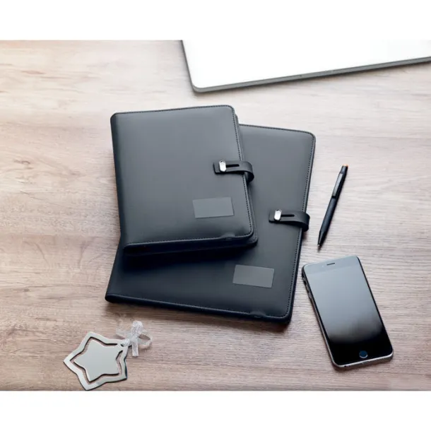 SMARTFOLDER A4 folder w/ wireless charger Black