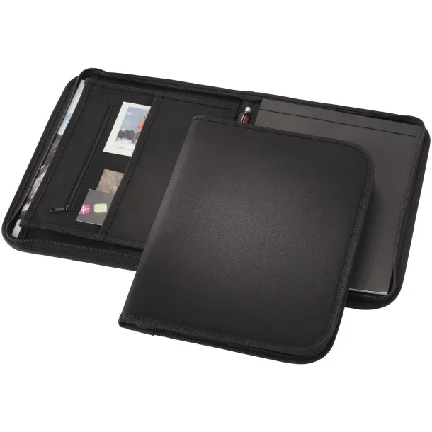 Berkely A4 zippered portfolio - Bullet Solid black