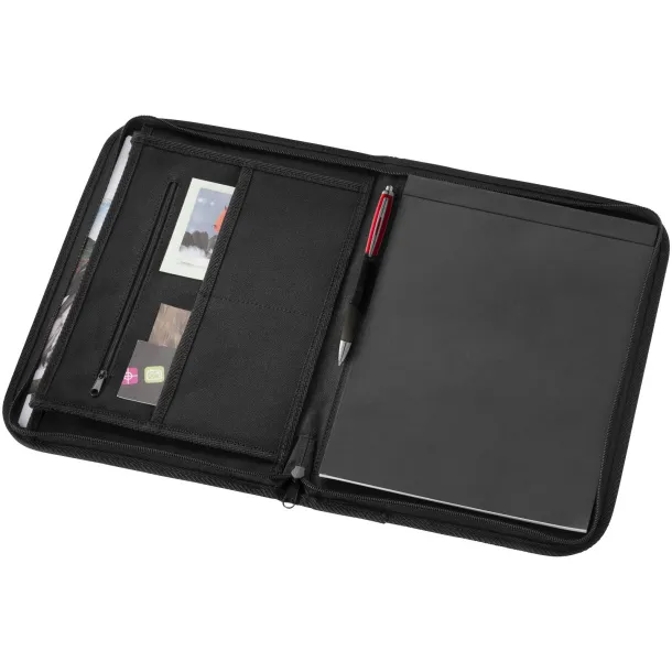 Berkely A4 zippered portfolio - Bullet Solid black