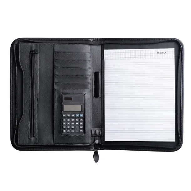 SOLARINO A A4 zipper portfolio Black