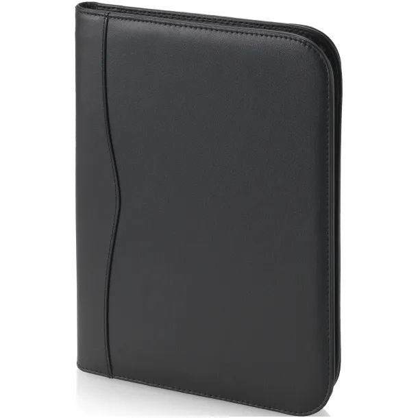 Ebony A4 zippered portfolio Crna