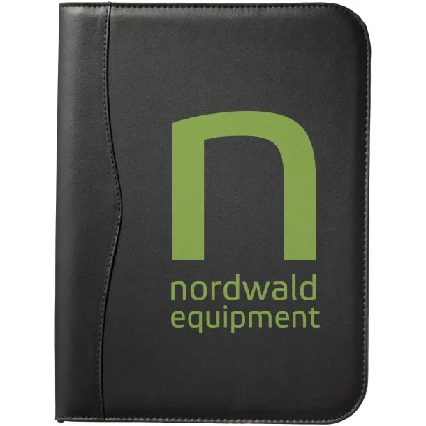 Ebony A4 zippered portfolio Crna