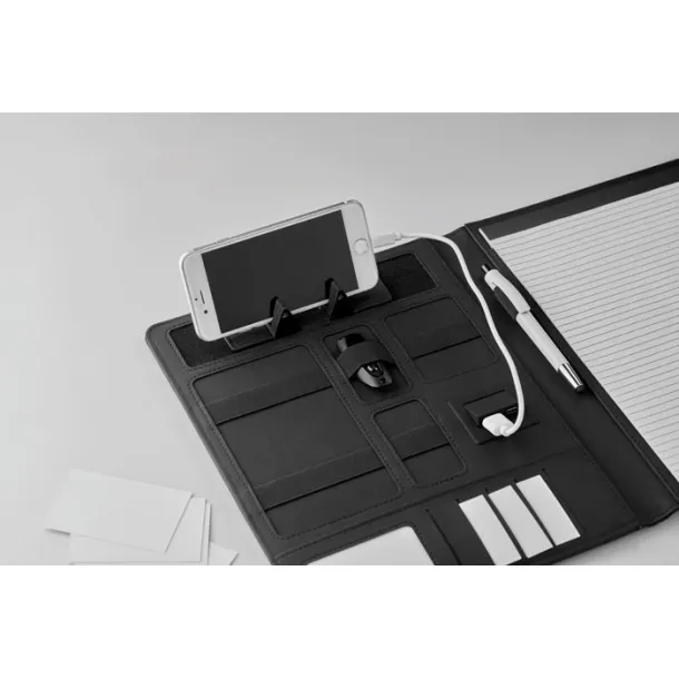POWERFOLDY mapa s prijenosnom baterijom, A4 Crna