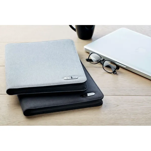 NOTES FOLDER A4 zip portfolio in polyester Grey