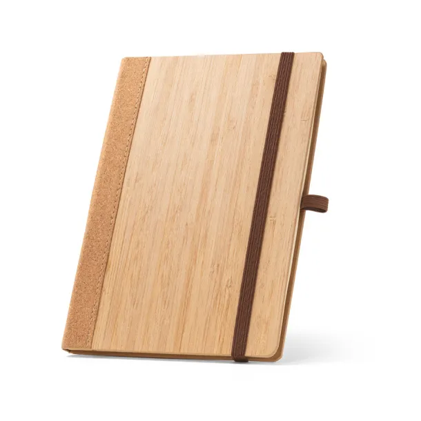 ORWELL A5 notebook in bamboo and cork sheets with lined sheets Natural