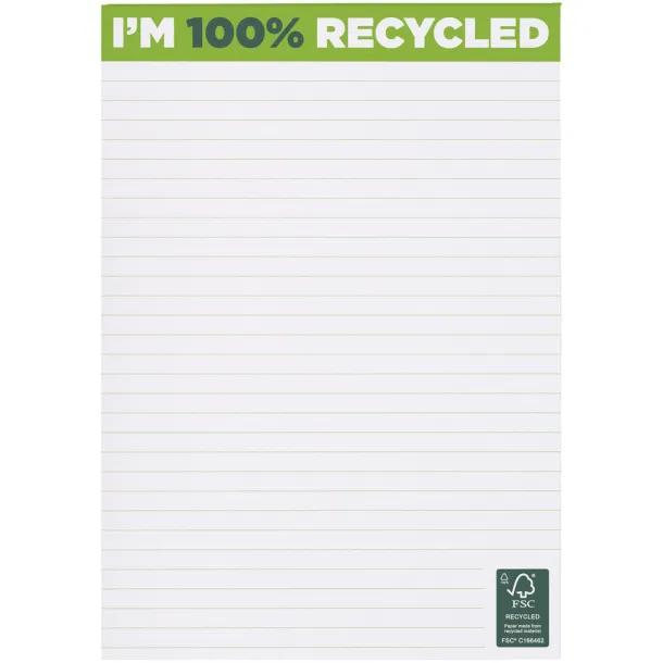 Desk-Mate® A5 recycled notepad - Unbranded White