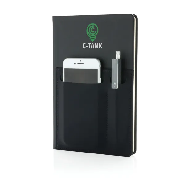  A5 Deluxe notebook with smart pockets - XD Collection Black 