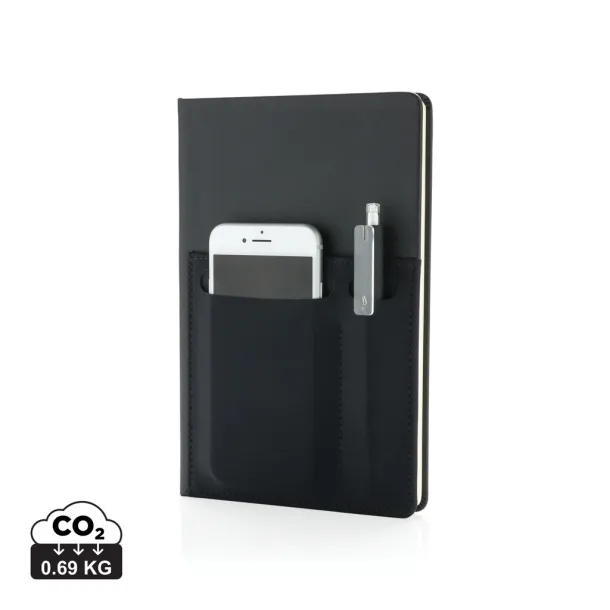  A5 Deluxe notebook with smart pockets - XD Collection Black 