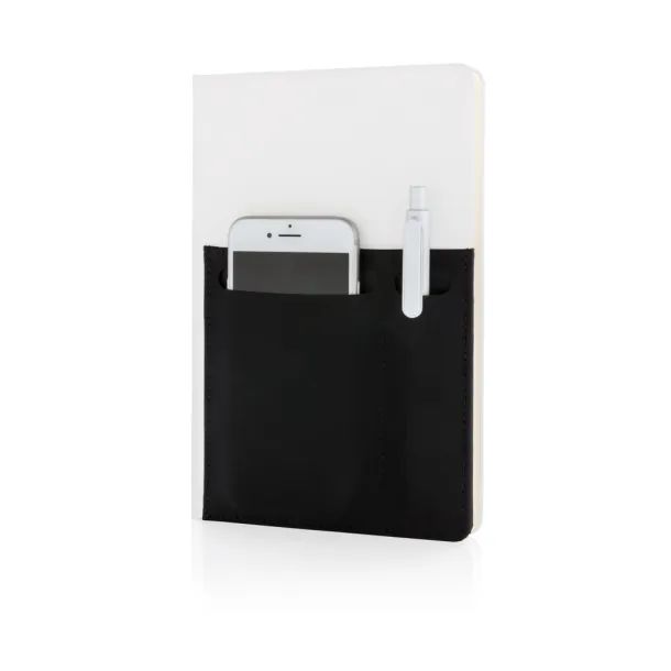  A5 Deluxe notebook with smart pockets - XD Collection White 