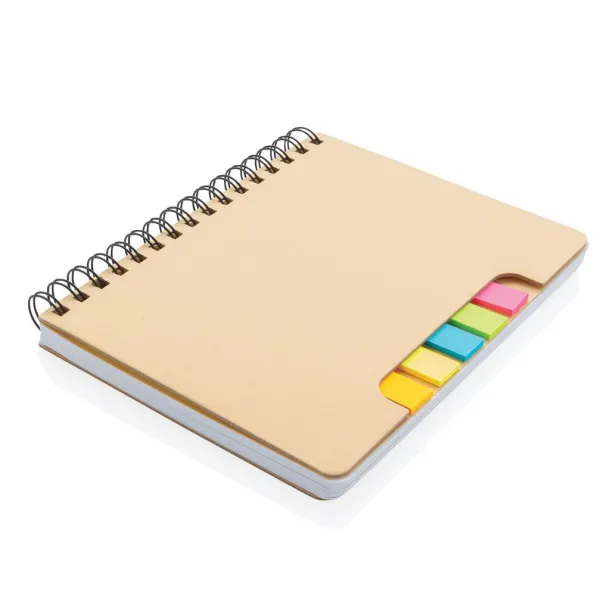  A5 Kraft spiral notebook with sticky notes - XD Collection Brown 