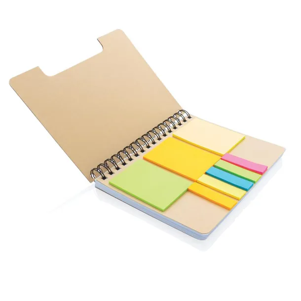  A5 Kraft spiral notebook with sticky notes - XD Collection Brown 