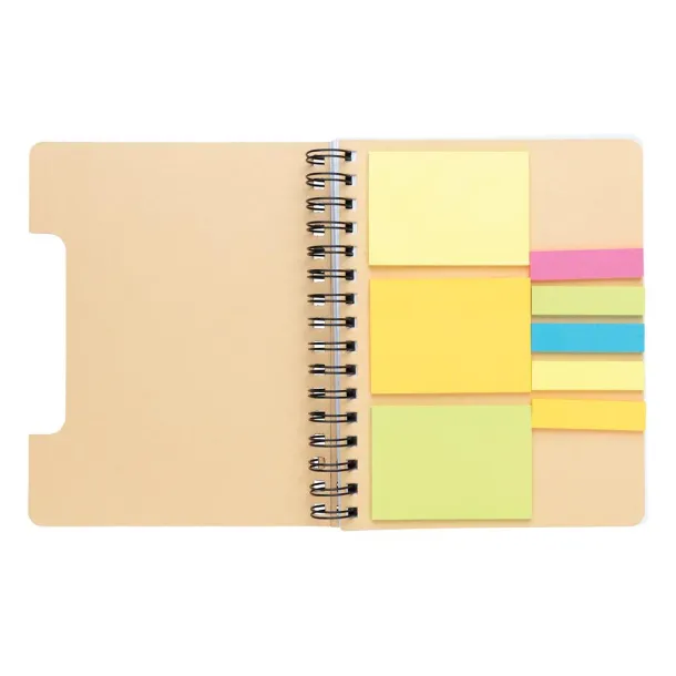  A5 Kraft spiral notebook with sticky notes - XD Collection Brown 