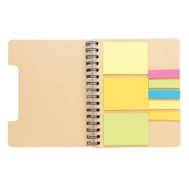  A5 Kraft spiral notebook with sticky notes - XD Collection Brown 