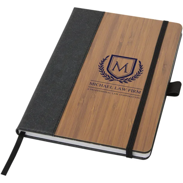 Note A5 bamboo notebook Solid black Natural