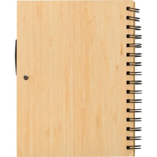  Bamboo notebook A5, ball pen wood