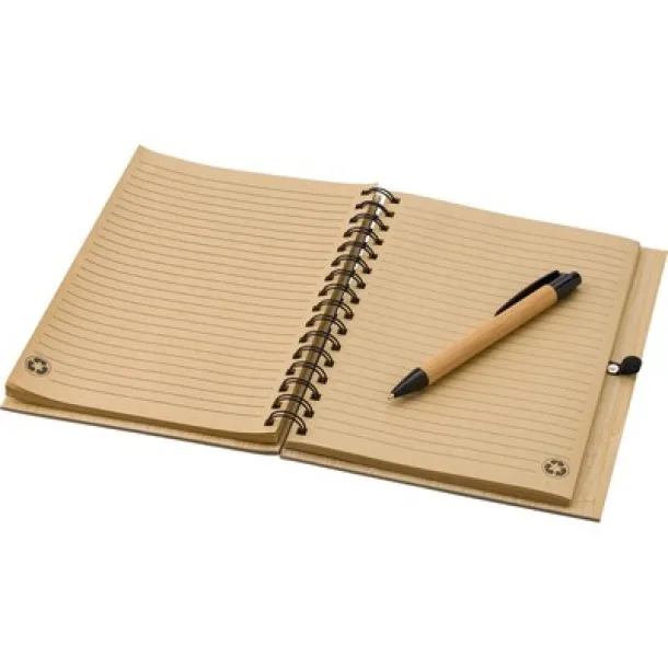  Bamboo notebook A5, ball pen wood