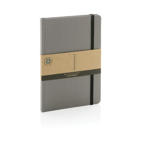  GRS certified RPET A5 notebook - XD Collection Cool Grey 7 Black