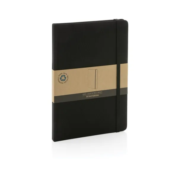  GRS certified RPET A5 notebook - XD Collection Black Black