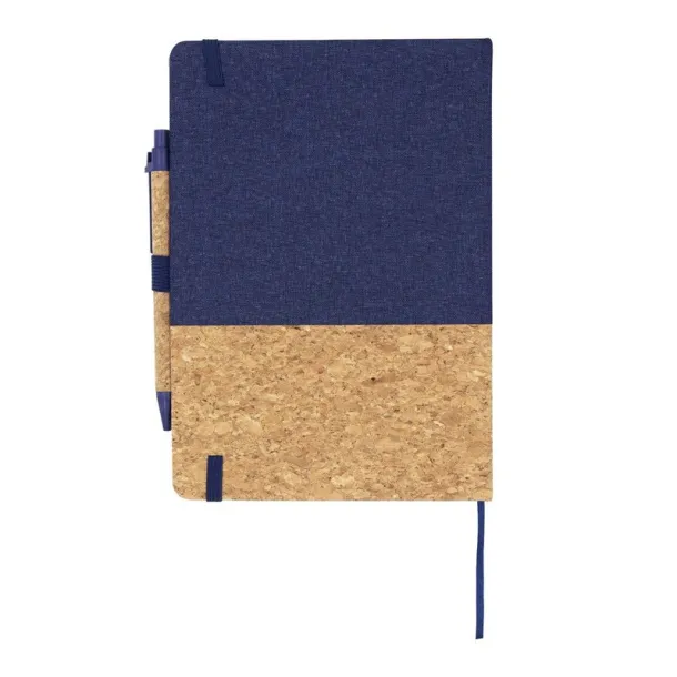 Layla Cork notebook A5 with ball pen navy blue