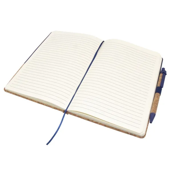 Layla Cork notebook A5 with ball pen navy blue