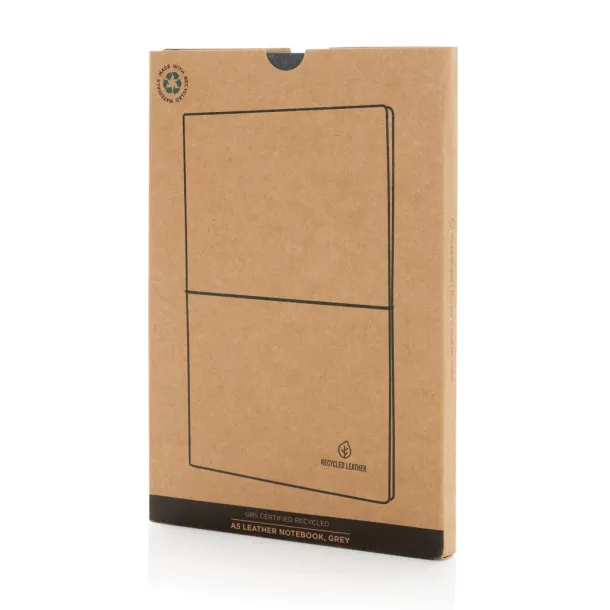  A5 recycled leather notebook - XD Collection Grey 