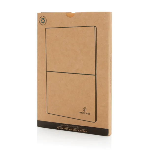  A5 recycled leather notebook - XD Collection Brown 