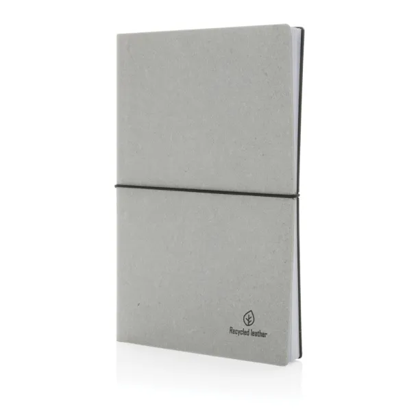  A5 recycled leather notebook - XD Collection light grey 