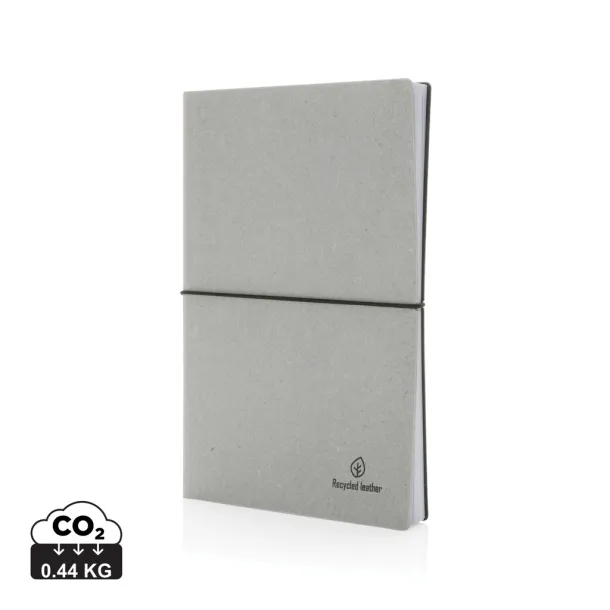  A5 recycled leather notebook - XD Collection light grey 