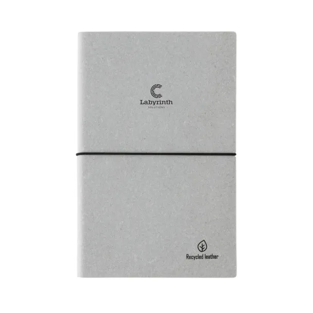  A5 recycled leather notebook - XD Collection light grey 