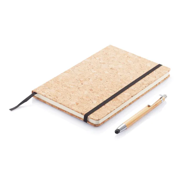  A5 notebook with bamboo pen including stylus - XD Collection Brown 