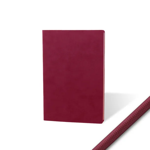 NUBUCK ECO A5 notebook with flexible covers Burgundy