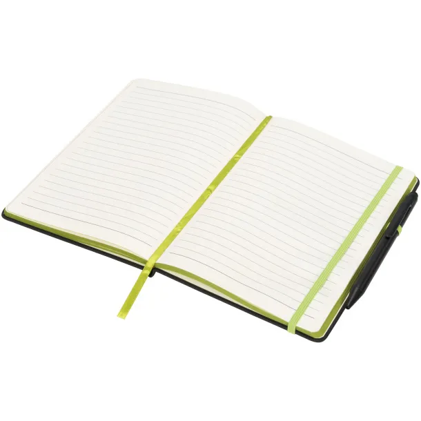 Noir Edge medium notebook Solid black Lime