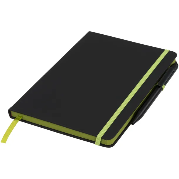 Noir Edge medium notebook Solid black Lime