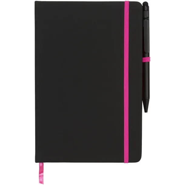 Noir Edge A5 notes s kemijskom olovkom Solid black Transparent pink