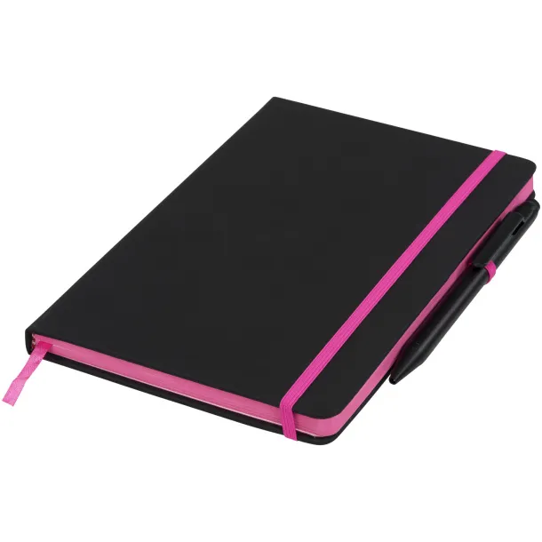 Noir Edge A5 notes s kemijskom olovkom Solid black Transparent pink