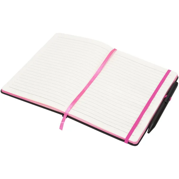 Noir Edge medium notebook Solid black Transparent pink