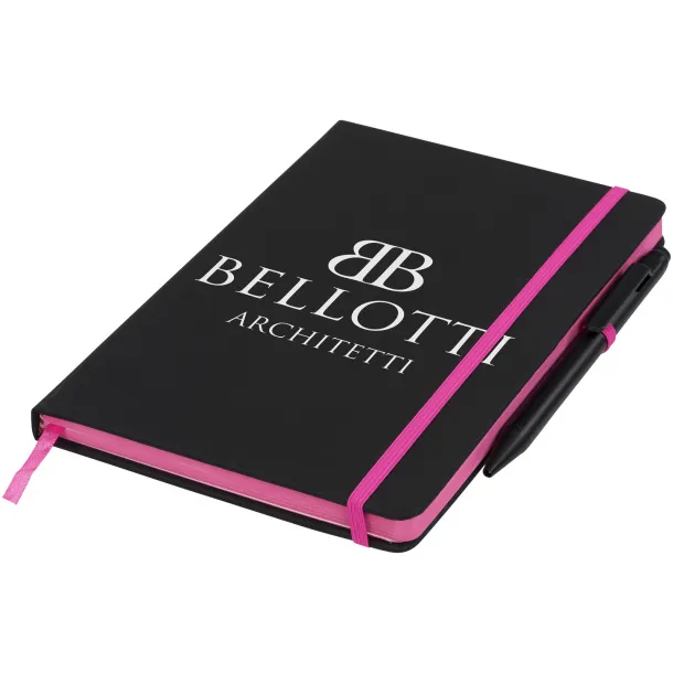Noir Edge notes s kemijskom olovkom, A5 Crna Pink
