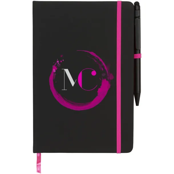 Noir Edge notes s kemijskom olovkom, A5 Crna Pink